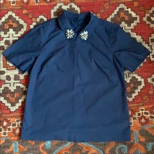 Jeweled Collar Madewell Top